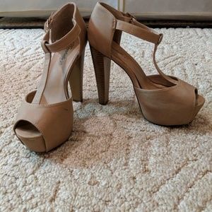 Cream Platform heels